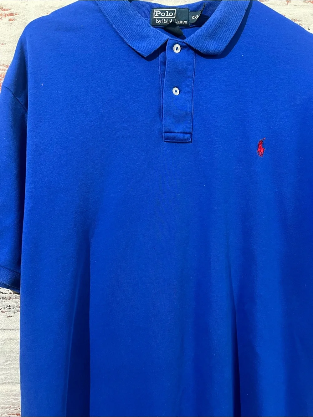 Vintage Polo Ralph Lauren Blue Polo Shirt Mens XXL Red Pony Short Sleeve